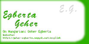 egberta geher business card
